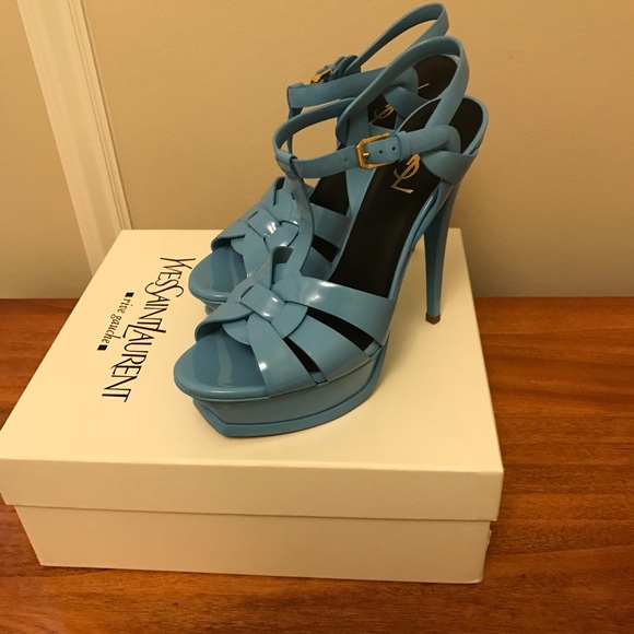 YSL Tribute Rare Patent Leather Blue Ceil Color - Picture 5 of 6
